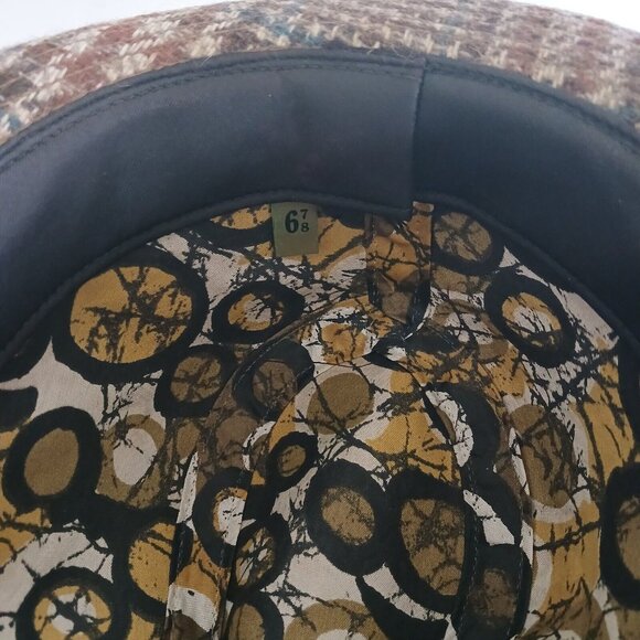 Vintage United Hatters Cap and Millinery Plaid Fedora Hat Size 6 7/8 RARE Lined - Picture 10 of 10